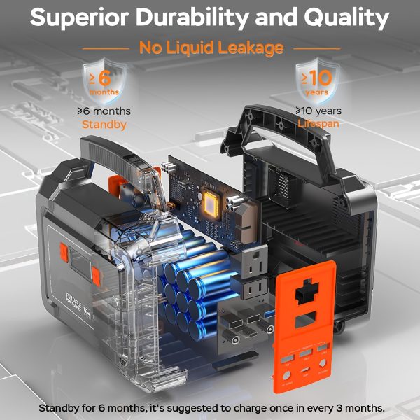 Portable Power Station 200W/300W Peak Camping Solar Generator 155Wh/167Wh/296Wh Power Bank with 30/60W Solar Panel with AC Outlet 110V with Multi-Output LED Flashlights for CPAP Home Camping Hurricane Emergency - Image 12