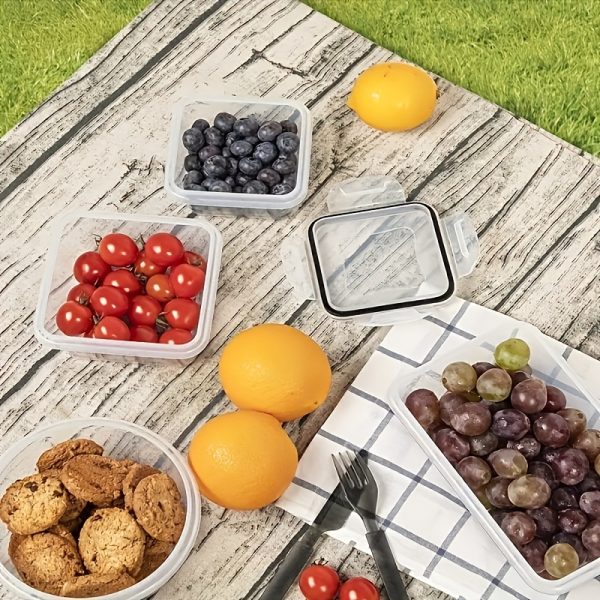48pcs Food Storage Container Set, Fresh-Keeping Boxes, Easy-to-Secure Lids (24 Lids + 24 Containers)- Airtight Plastic Containers, Suitable For Pantry, Travel, Outdoor Picnics, Kitchen Organization, Comes With Labels And Marker - Image 9