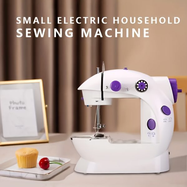 Light Purple Electric Home Sewing Machine with 12 Built-in Needles, Overlock Stitch, Button Sewing & Thread Winding - 110V-240V US Plug, Compact Design for Home, School, Daily Sewing - Ideal Mother's Day Gift, Fabric Crafts, Stylish Appliance, Durable Construction, Craft Lovers - Image 9