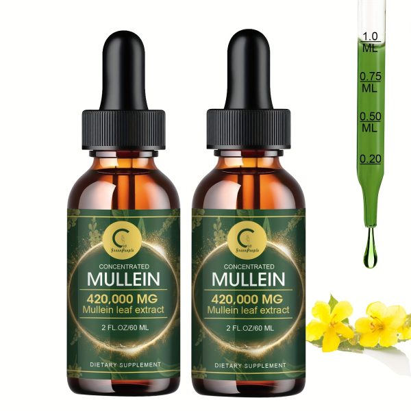 GPGP Greenpeple Mullein Drops for Lungs - Lung Health Supplement- Mullein Leaf Extract Liquid Tincture, Powerful Herbals Extract Formula for Breathing Comfort,Support for Respiratory, Immune, Digestive System, Natural Herbal Supplement, 2 FL OZ/60 ML - Image 8