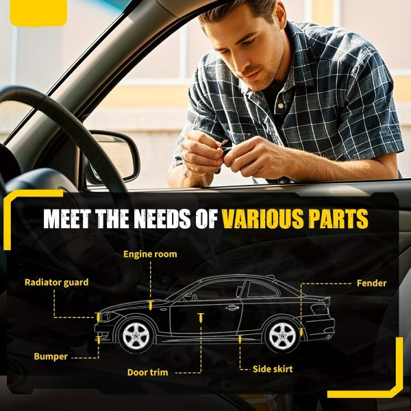 635pcs Car Push Retainer Clips - 16 Sizes Nylon Bumper Fender Plastic Rivets Automotive Clips Auto Fasteners With 10 Cable Ties And Fasteners Remover Replacement - Image 3