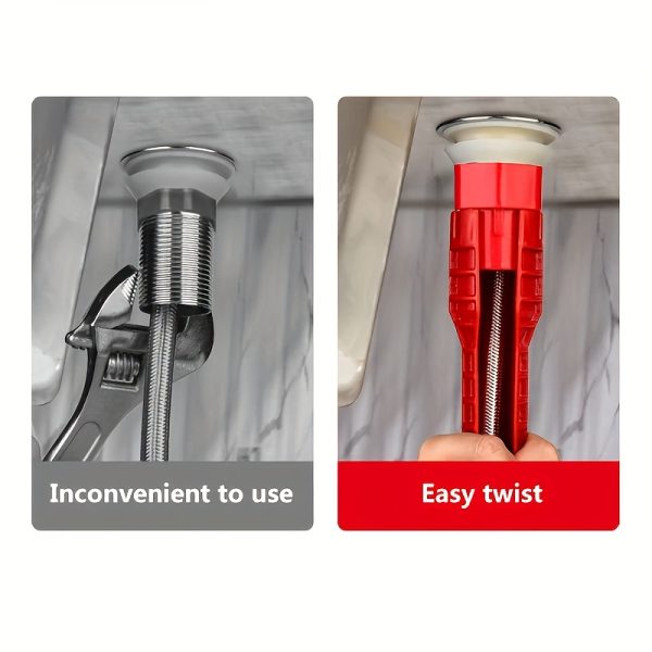 8-in-1 Multi-Functional Sink & Bathroom Wrench - Heavy-Duty Metal Adjustable Tool with Ergonomic Grip for Faucets, Angle Valves, Pipe Installation & Repair - Tight Space Plumbing Tool for DIY & Professional Use, Bathroom Faucets for Sinks, Versatile Tool Design, Robust Construction, Compact Design, Sturdy Build, Maintenance Workers - Image 8