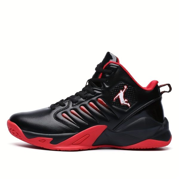 HIDEDUGO High-Top Basketball Shoes - All-Terrain Cushioned Training Sneakers with TPR Sole, White/Black Sneakers for Basketball, Gym, Running - Lace-Up Support for Men & Women, Basketball Gear, Gym Footwear, Sleek Sporty Design, Durable Pu Upper, Secure Laceup Closure - Image 4