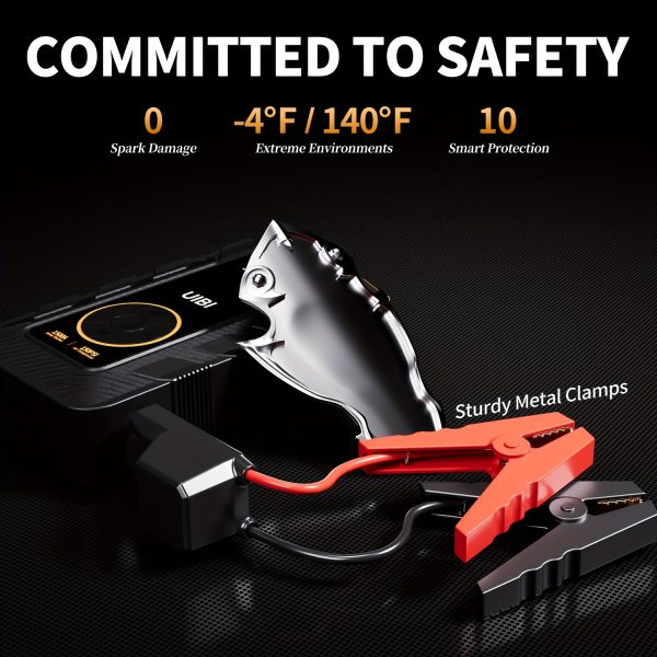 Portable Car Jump Starter & Tire Inflator With 45W Fast Charge - Ultimate Gift For Camping, Road Trips, 150PSI High Pressure, 10-in-1 Safety Protections, Compact Dual-Purpose - Image 4