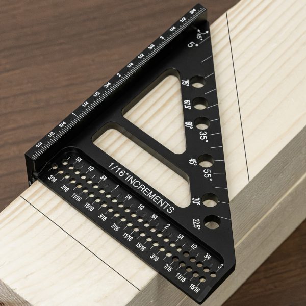 Precision Aluminum High-Accuracy Aluminum Alloy Precision 45/90 Degree Multi-Angle Measuring Ruler - Image 6
