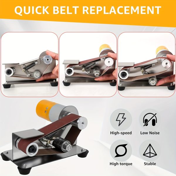 37pcs/107pcs 3-in-1 Mini Belt Sanding Machine -15 Degree Knife Sanding Machine, Electric Desktop Sanding Machine, 7 Adjustable Speed Buffer Polishing Machines, Suitable for DIY Metal And Wood Handicrafts, Tools, And Tool Polishing (with Kit) - Image 8