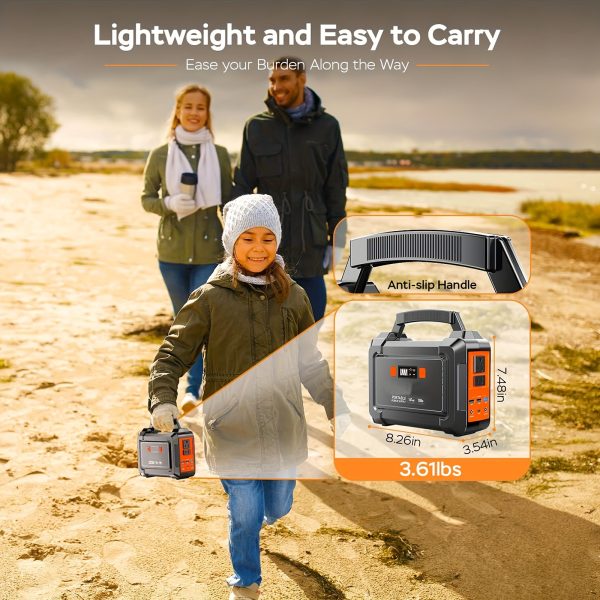 Portable Power Station 200W/300W Peak Camping Solar Generator 155Wh/167Wh/296Wh Power Bank with 30/60W Solar Panel with AC Outlet 110V with Multi-Output LED Flashlights for CPAP Home Camping Hurricane Emergency - Image 8