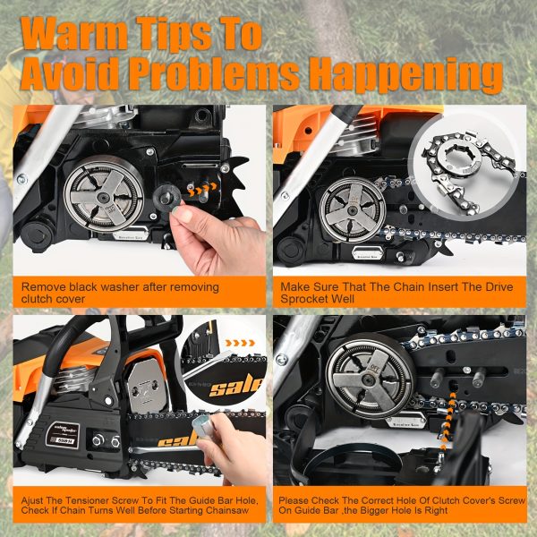20-inch Gasoline Chainsaw, Wireless Handheld Saw, Used for Cutting Trees, Wood, Farmland, Gardens, Pastures And Forests - Saw Set - Image 7