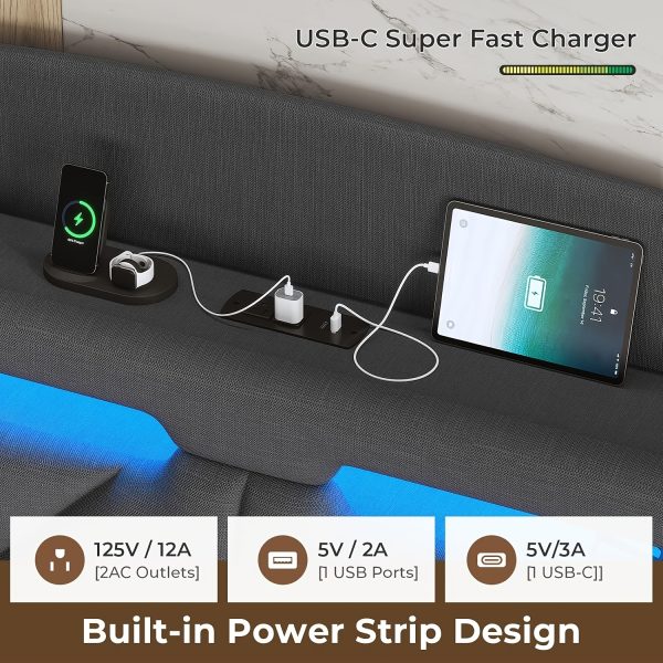 LED King Bed Frame - Image 9