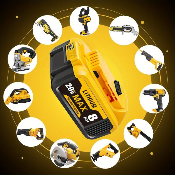 1-2-4 PACK 8.0Ah 20V Replacement For Dewalt 20V Max Battery - Image 9