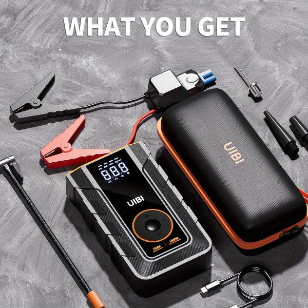 Portable Car Jump Starter & Tire Inflator With 45W Fast Charge - Ultimate Gift For Camping, Road Trips, 150PSI High Pressure, 10-in-1 Safety Protections, Compact Dual-Purpose - Image 7