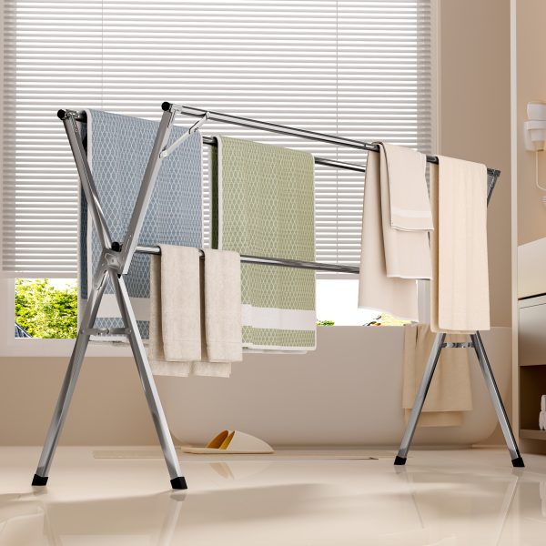 Clothes Drying Rack 78.7 Inches Folding Outdoor Indoor, Drying Rack Clothing Collapsible, Foldable Laundry Drying Rack, Heavy Duty Stainless Steel Clothesline, Drying Racks - Image 6
