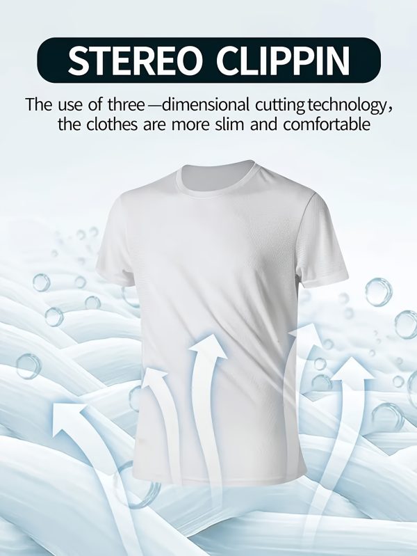 8pcs Men's Ultra-Light White T-Shirts Polyester - Image 6