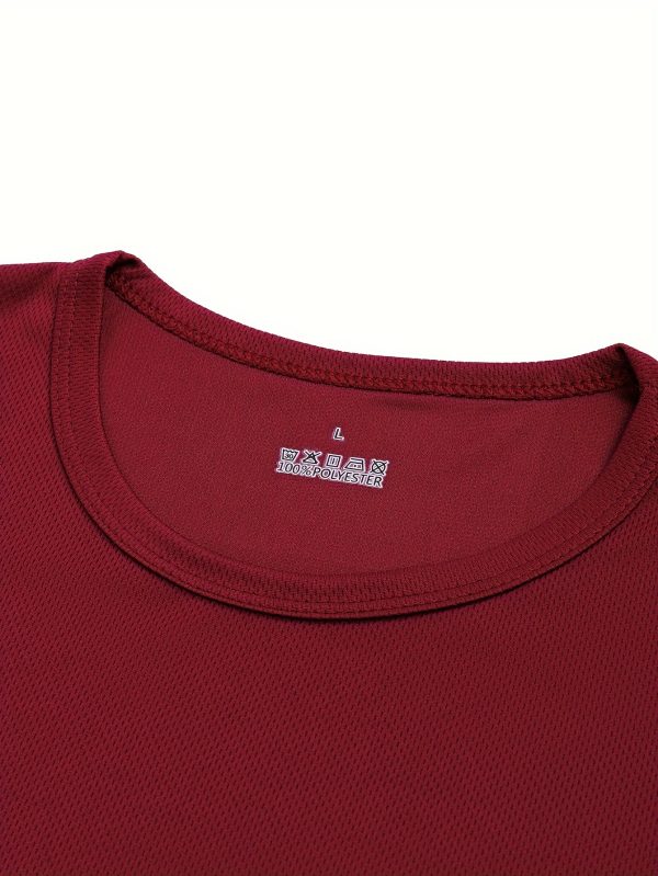 10pcs Men's Breathable Moisture Absorbent Quick Drying Sailor Neck Short Sleeve T-Shirts - Image 6
