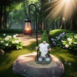 1pc Solar Gnome Lantern Green Hat For Solar Outdoor Decoration - For Garden, Terrace And Yard Decoration