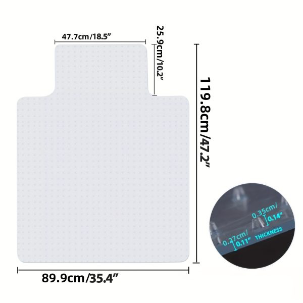 Chair Mat For Carpet, 47'' X 35'' Clear Computer Desk Chair Mat For Low Pile Carpeted Floors, Easy Glide Plastic Floor Mat For Office Chair On Carpet Protection - Image 2