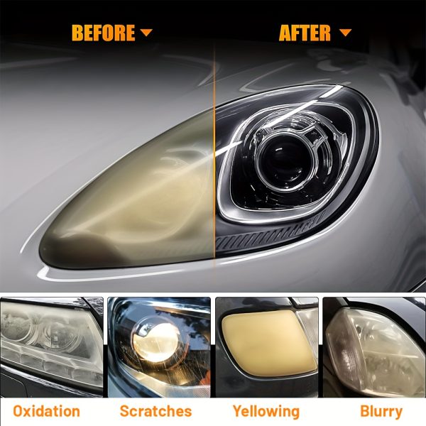 Ultimate Headlight Restoration, Universal Headlight Restoration Kit - Removes Yellowing & Scratches, Restores Clarity - Car Headlight Lens Polisher & Cleaning Solution, Suitable for All Vehicle Types - Image 9