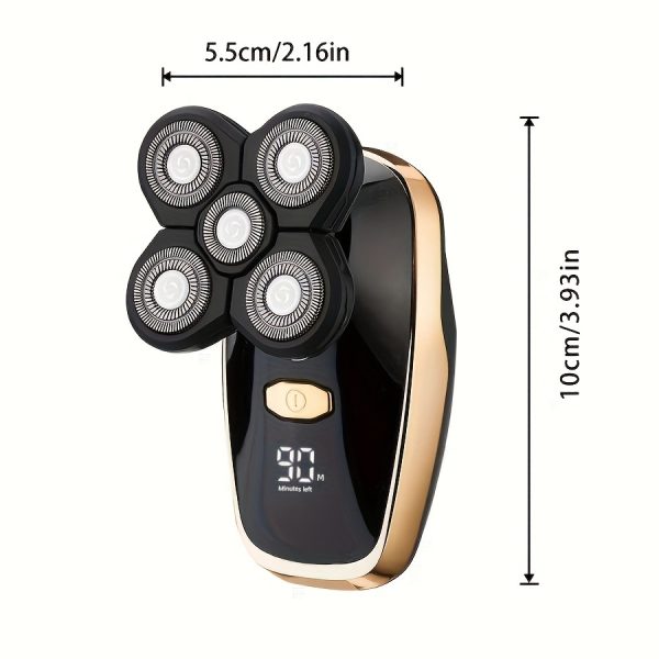 Electric Razor For Men Electric Head Hair Shaver LED Display -  Mens Cordless Rechargeable  Bald Head Razor ,five Blade Electric Shaver - Image 4