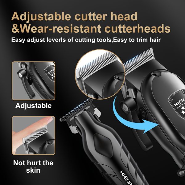 HIAN Professional Men's Hair Clipper Set, USB Charging with LED Display - Includes T-Blade Trimmer, Electric Shaver, Long-Life Battery, Ideal for Barbershops and Home Use, Perfect Holiday Gift, Father's Day Present - Image 4