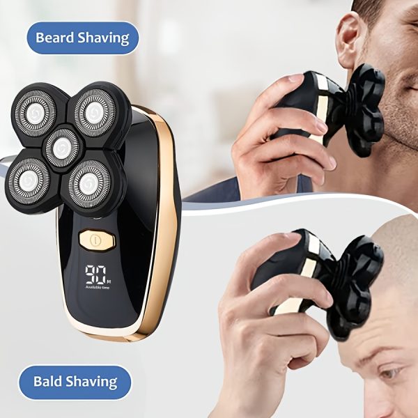 Electric Razor For Men Electric Head Hair Shaver LED Display -  Mens Cordless Rechargeable  Bald Head Razor ,five Blade Electric Shaver - Image 9