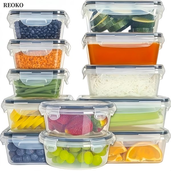 8pcs Multi-Size Transparent Food Storage Containers with Tightly Sealed Lids - Perfect for Fruits, Vegetables, Meat & More - Microwave Safe, Reusable Polypropylene Kit for Kitchen Organization | Sleek Storage Design-The Perfect Gift-Mother's Gift - Image 3