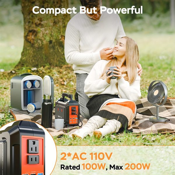 Portable Power Station 200W/300W Peak Camping Solar Generator 155Wh/167Wh/296Wh Power Bank with 30/60W Solar Panel with AC Outlet 110V with Multi-Output LED Flashlights for CPAP Home Camping Hurricane Emergency - Image 6