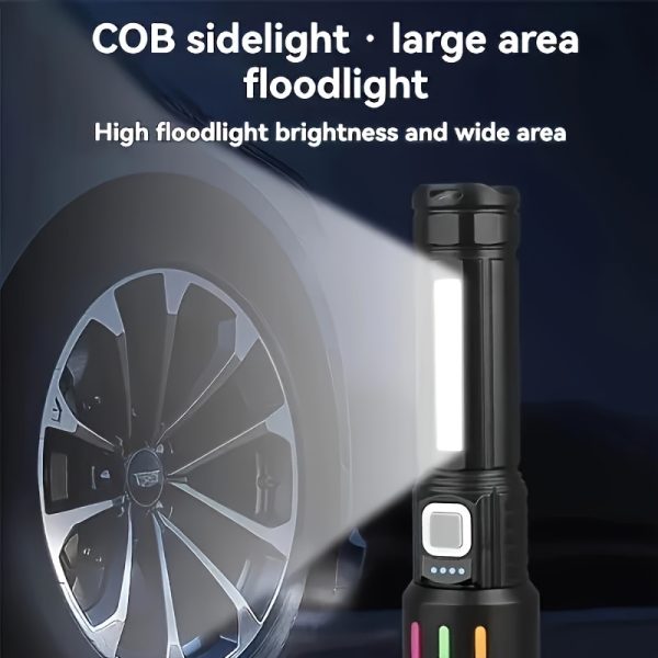 1pc Super Bright Rechargeable Flashlights LED, Handheld Strong Light, Tactical, 5 Modes, USB-C Charging Digital Display | Ideal for Running Hunting Hiking Home Lighting - Image 8