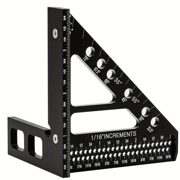 Precision Aluminum High-Accuracy Aluminum Alloy Precision 45/90 Degree Multi-Angle Measuring Ruler - Image 3