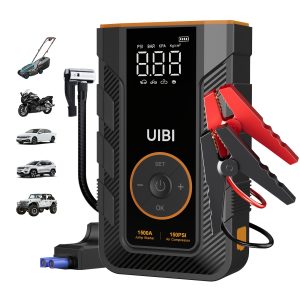 Portable Car Jump Starter & Tire Inflator With 45W Fast Charge - Ultimate Gift For Camping, Road Trips, 150PSI High Pressure, 10-in-1 Safety Protections, Compact Dual-Purpose