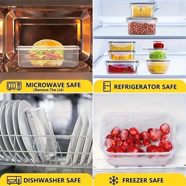 48pcs Food Storage Container Set, Fresh-Keeping Boxes, Easy-to-Secure Lids (24 Lids + 24 Containers)- Airtight Plastic Containers, Suitable For Pantry, Travel, Outdoor Picnics, Kitchen Organization, Comes With Labels And Marker - Image 6