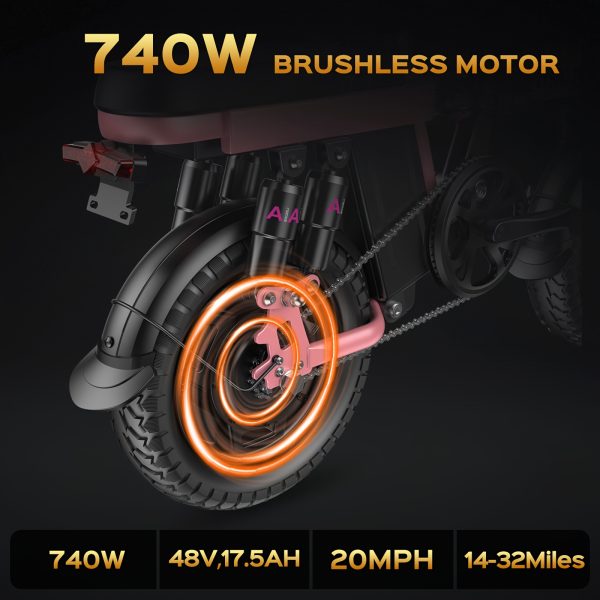 Hisent Adult Foldable Electric Bike - 740W High-Speed e-Bike - Image 3