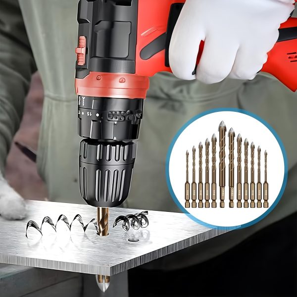 12pcs High-Performance Diamond Tile Drill Bits, 3-12mm Diameter, Hexagonal Core for Glass, Metal, Brick, Plastic, Wood - Durable & Efficient Drilling Too - Image 7