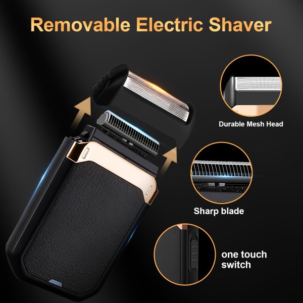 HIAN Professional Men's Hair Clipper Set, USB Charging with LED Display - Includes T-Blade Trimmer, Electric Shaver, Long-Life Battery, Ideal for Barbershops and Home Use, Perfect Holiday Gift, Father's Day Present - Image 8