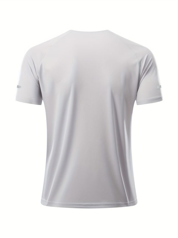 5pcs Men'S Casual Athletic T-Shirts - Breathable Polyester, Quick-Dry & Moisture-Wicking, Reflective Shoulder Design for Gym, Cycling, Running, Fishing & Basketball - Lightweight, 11 Colors, Gym Shirts, Knit - Image 6