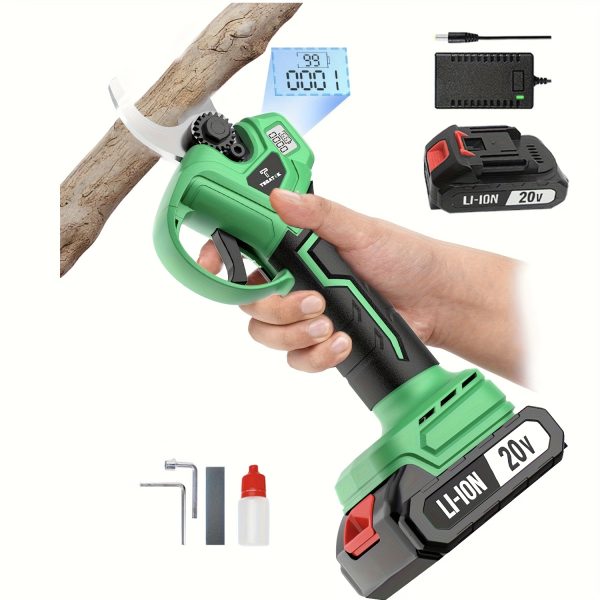 20V Electric Pruning Shears, Cordless Electric Scissors with 2pcs Rechargeable Lithium Battery Powered & 2 Blades, Cutting Diameter Electric Pruning Shears Cordless - Image 5
