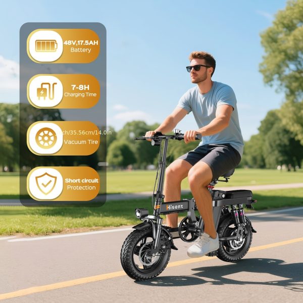 Hisent Adult Foldable Electric Bike - 740W High-Speed e-Bike - Image 2