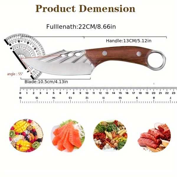 1pc Kitchen Boning Knife, Fixed Blade, With Sheath, Suitable for Family, Camping, Cutting Knife - Image 4
