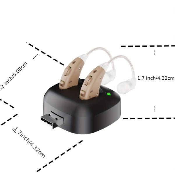 True Hearing Aids (Not Amplifier) for Seniors Rechargeable Hearing Loss Professional with Charging Dock (Beige) - Image 5