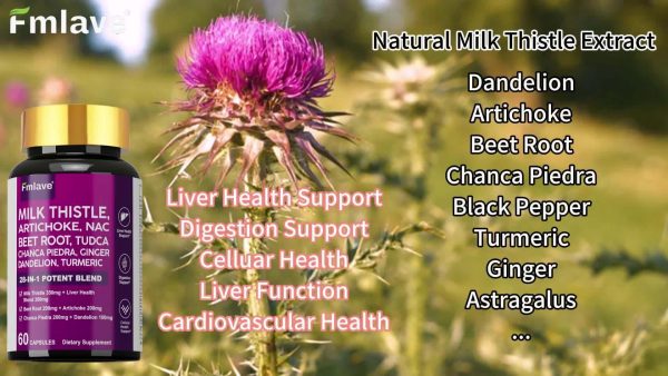 Liver Health Supplement - 28-IN-1 Super Natural Herbal Formula For Liver And Digestion Support - Extra Strength Milk Thistle Extract, Artichoke, Dandelion, Turmeric, 30-Day Supply - Image 7