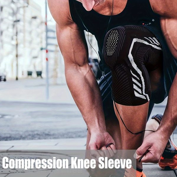 Professional Knee Brace with Patella Pad and Side Stabilizers- Adjustable Compression Sleeve for Running, Exercise, and Injury Support, Black Knee Brace with Flexible Metal Straps for Stability and Comfort, Breathable Fabric - Image 4
