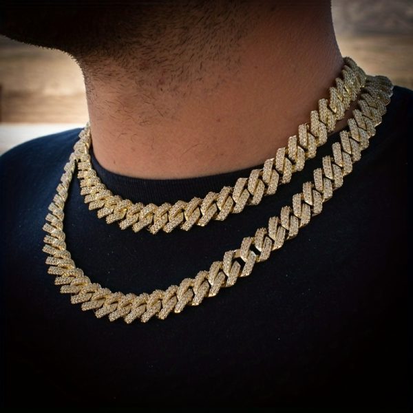 Rhinestones Cuban Link Necklace and Bracelet Set - Unisex Punk Style, Y2K Hip Hop Jewelry | September Birthstone, Luxury Gift - Image 9