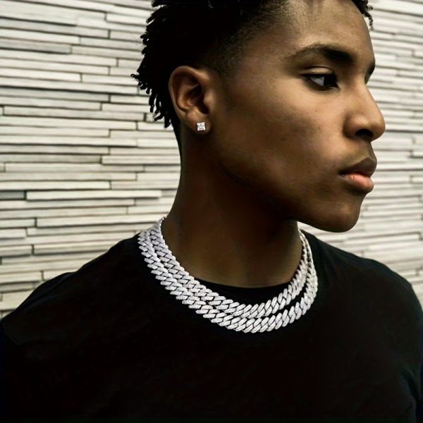 Rhinestones Cuban Link Necklace and Bracelet Set - Unisex Punk Style, Y2K Hip Hop Jewelry | September Birthstone, Luxury Gift - Image 11