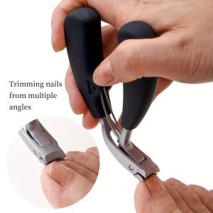 1pc Heavy-Duty Stainless Steel Nail Clippers for Thick Nails, Concave Blade & Large Opening Design, Elderly-Friendly Precision Trimmer with Long Handle, Men's Toenail & Fingernail Care, Durable Nail Tool