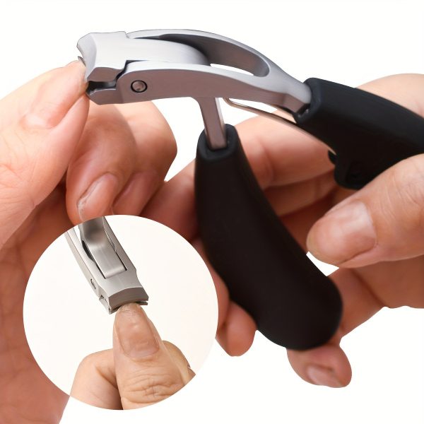 1pc Heavy-Duty Stainless Steel Nail Clippers for Thick Nails, Concave Blade & Large Opening Design, Elderly-Friendly Precision Trimmer with Long Handle, Men's Toenail & Fingernail Care, Durable Nail Tool - Image 2