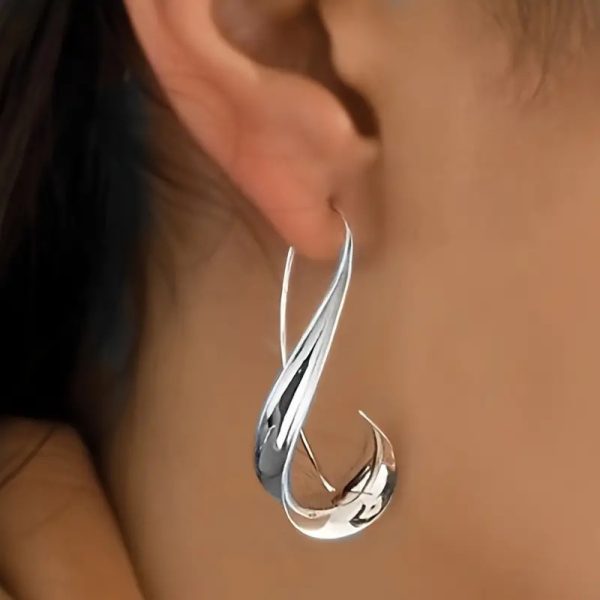 2 pairs of new simple and retro style hook earrings for autumn and winter, with unique irregular design, suitable for Bohemian style, travel souvenirs and women's gifts, birthday, Christmas, Halloween, Valentine's Day gifts - Image 8