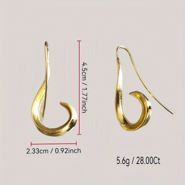 2 pairs of new simple and retro style hook earrings for autumn and winter, with unique irregular design, suitable for Bohemian style, travel souvenirs and women's gifts, birthday, Christmas, Halloween, Valentine's Day gifts - Image 4