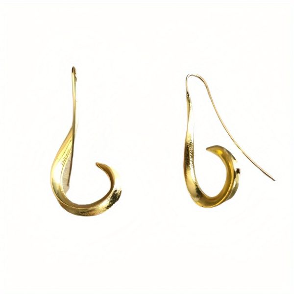 2 pairs of new simple and retro style hook earrings for autumn and winter, with unique irregular design, suitable for Bohemian style, travel souvenirs and women's gifts, birthday, Christmas, Halloween, Valentine's Day gifts - Image 3