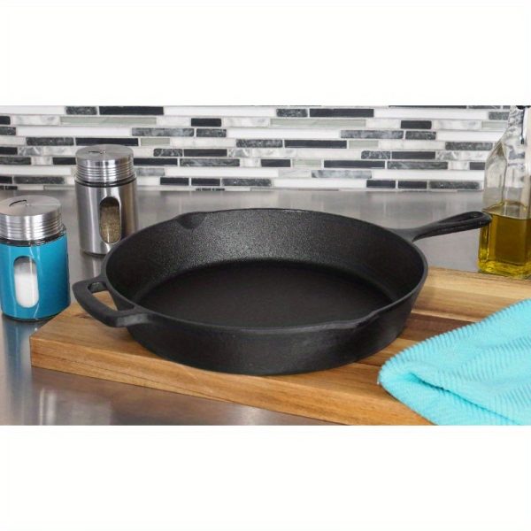 Cast Iron Skillet Oven Safe PreSeasoned Iron Black 12 inch - Image 8