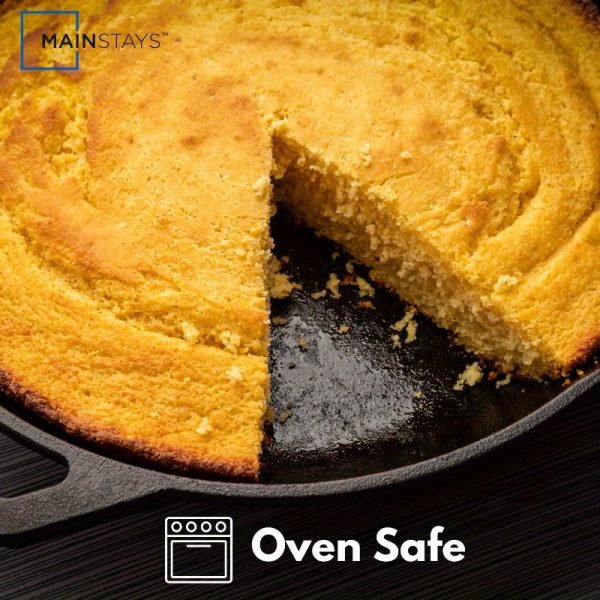 Cast Iron Skillet Oven Safe PreSeasoned Iron Black 12 inch - Image 2