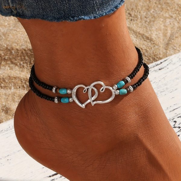 Shimmering Beaded Multicolor Anklet 4pcs Boho Chic Beaded Anklet Set - Image 7